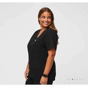 Figs Black Catarina Scrub Top 2XL